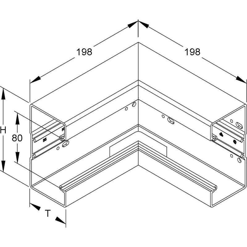 HKL - Inneneck für Geräteeinbaukanal Inneneck cws BI1058.6 Brüstungskanalsystem − 2 Stück