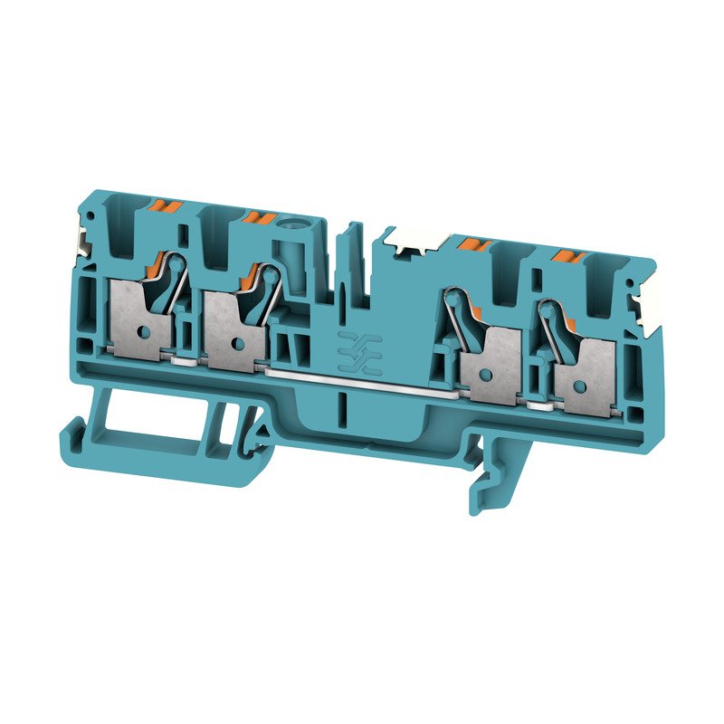 Weidmüller - Durchgangs-Reihenklemme Klemme A4C 4 DL BL PUSH IN, 4 mm² − 50 Stück