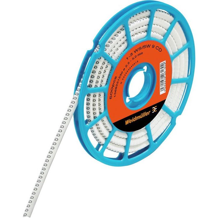 Weidmüller - Kabelmarkierungssystem Leitermarkierer CLI C 1-3 WS/SW . CD 3x4,2mm,weich,weiß − 500 Stück