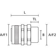 HellermannTyton - Metall-Schutzschlauch-Verschraubung Metallverschraubung SSC20-SM-M20-SS316ML dreh. Außengewinde