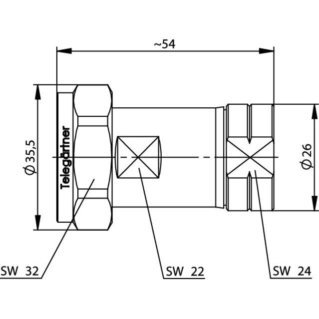 Telegärtner - Koax-Steckverbinder 7-16-Kabelstecker SIMFIX 100024408 G23 (1/2Z FLEX)