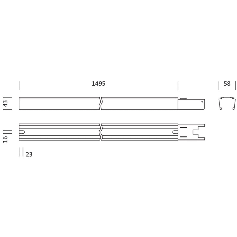 Siteco - Tragschiene für Lichtbandsystem Tragschiene 5TR101C0Q