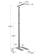 Lightnet - Stehleuchte LED-Stehleuchte CF1AEM-840H-L900-U-A 4000K, silber