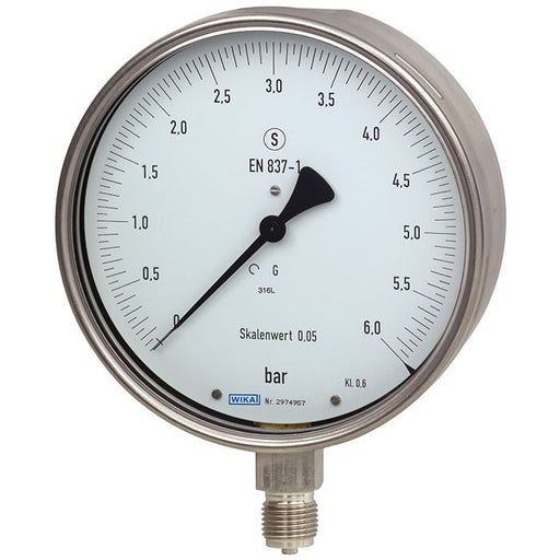 Wika Wiegand - Rohrfedermanometer Feinmessmano 332.30.160 VA 9032053 160barCl06G1/2Bunt