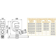 DEHN - Anschlusselement für EuK-Vorrichtung Universalerdungsklemme UEK 25 SKN D20/25mm, T15mm