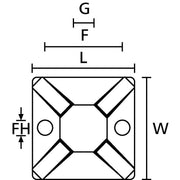 HellermannTyton - Befestigungssockel und -element für Kabelbinder Befestigungssockel MB4 PA66 WH 100 28x28mm − 100 Stück