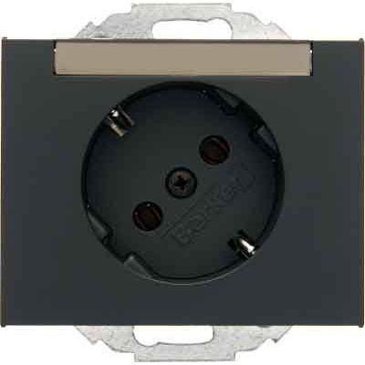 Berker - Steckdose SCHUKO-Steckdose anth/matt 47287106 45Gr.m.Beschr.-feld