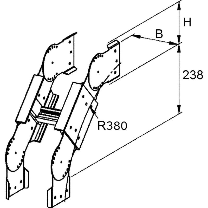 Niedax - Bogen für Kabelleiter GFK-Bogen verstellbar ULLBA 100.200 100x200mm