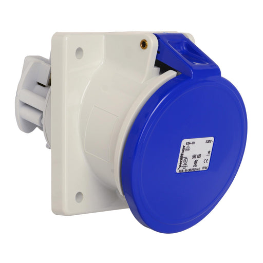 Walther Werke - CEE-Anbausteckdose (IEC 60309) Anbaudose schräg 63A 560409 4P 230V 9h IP44