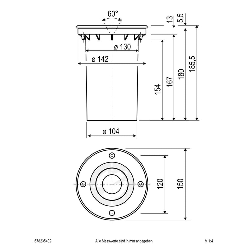 EVN Lichttechnik - Bodeneinbauleuchte LED-Bodeneinbauleuchte 678235402 IP67