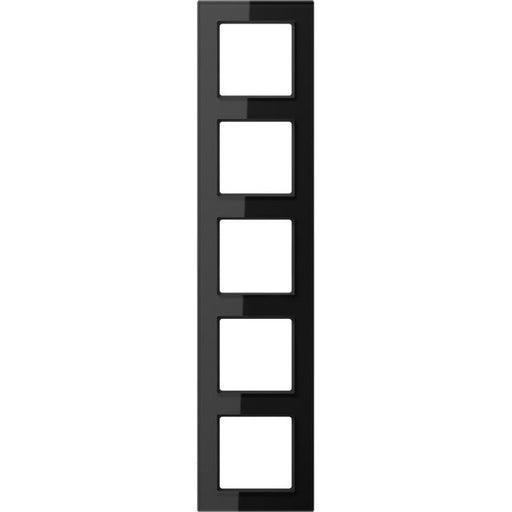 Jung - Abdeckrahmen Rahmen 5-fach sw AC 585 SW waage/senkrecht