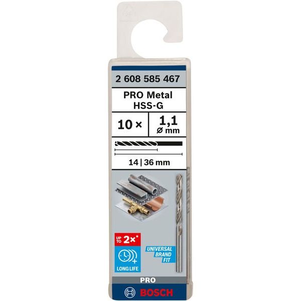 Bosch - Bohrer PRO Metal HSS-G 2608585467 Spiralbohrer 1,1 x