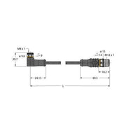 Turck - Konfektioniertes Sensor-Aktor-Kabel Aktuator- u. Sensorleitung PKW3M-P7X #6625809 PUR − 1 Stück