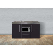 Stengel - Mini-Küche Miniküche Premiumline MPMSM150MWGKFreBli Schwarz matt
