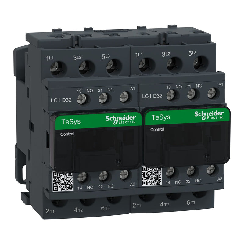 Schneider Electric - Schützkombination Wendeschütz LC2D32E7 3P, 32A, 48V50/60HZ