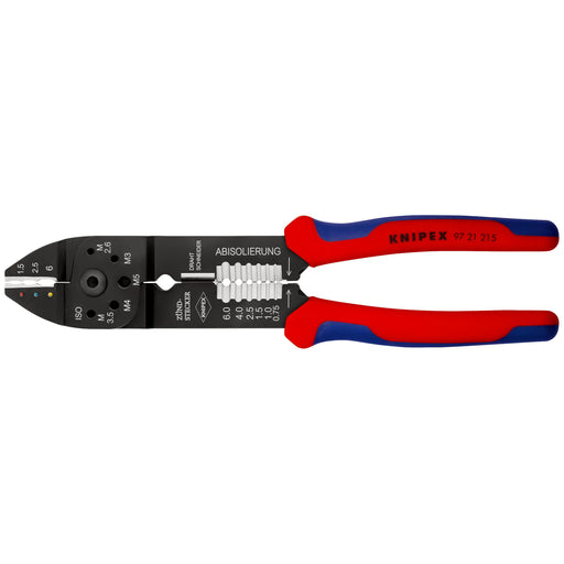Knipex - Presswerkzeug Kabelschuhe/Verbinder, Aderendhülsen, Schirmanschluss Crimpzange 97 21 215 SB 230mm