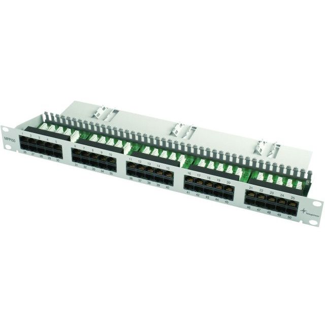 Telegärtner - Patchpanel Kupfer 19Z ISDN-Panel 1HE 100007039 MPPI50-H, gr