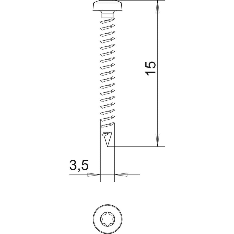 OBO Bettermann - Holz-/Spanplattenschraube Golden-Sprintschraube 4758T 3.5x15 − 200 Stück