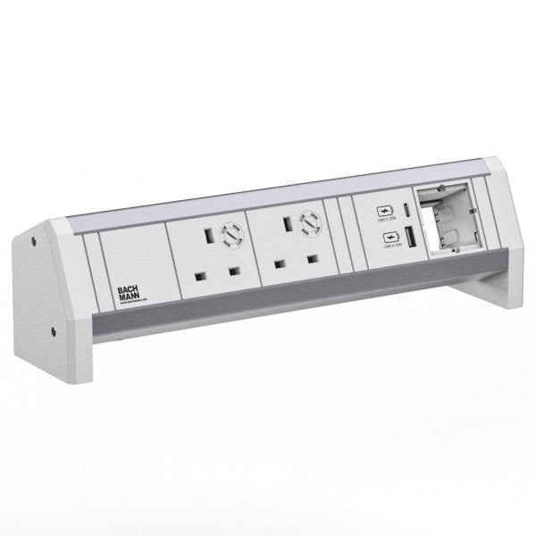 Bachmann - Multi-Tischsteckdose Steckdosenleiste 9.020.310 DESK 2xUK 45°
