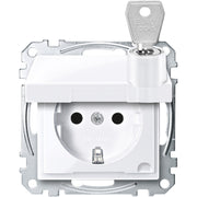 Merten - Steckdose SCHUKO-Steckdose aws/gl MEG2315-0325 Klappdeckel