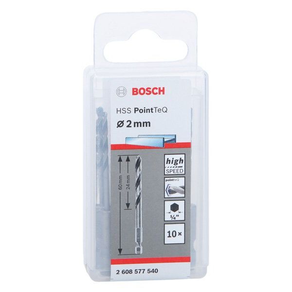Bosch - Bohrer HSS PointTeQ 2608577540 Sechskantbohrer 2 mm
