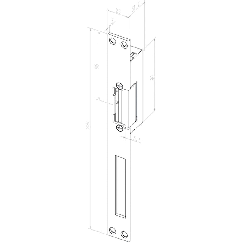 Assa Abloy effeff - Elektrischer Türöffner 24E----02135D11 Edelstahl