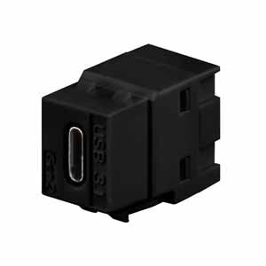 Rutenbeck - Einsatz/Abdeckung für Kommunikationstechnik Buchse für Montageadapter KMK-USB-C 3.1 sw