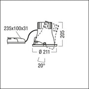 Zumtobel Group - Downlight/Strahler/Flutlicht LED - Einbauleuchte CAR EVO L  #60818430 4000K