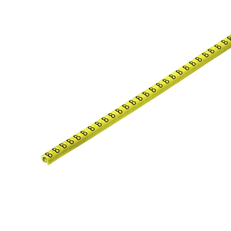 Weidmüller - Kabelmarkierungssystem Leitermarkierer CLI C02-3GE/SW 6 CD Zahl 6 gelb 0,5-1,5 − 500 Stück