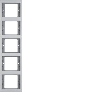 Berker - Abdeckrahmen Rahmen Alu 13537003 5fach senkrecht