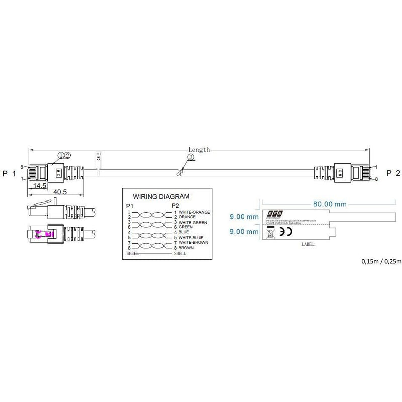 EFB-Elektronik - Patchkabel Kupfer Patchkabel Cat.5e EC5000 0,5m grSF/UTP 2xRJ45 mit SF/UTP