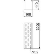 OBO Bettermann - Kabelrinne SKS 110 FT 110x100mm − 3 Meter