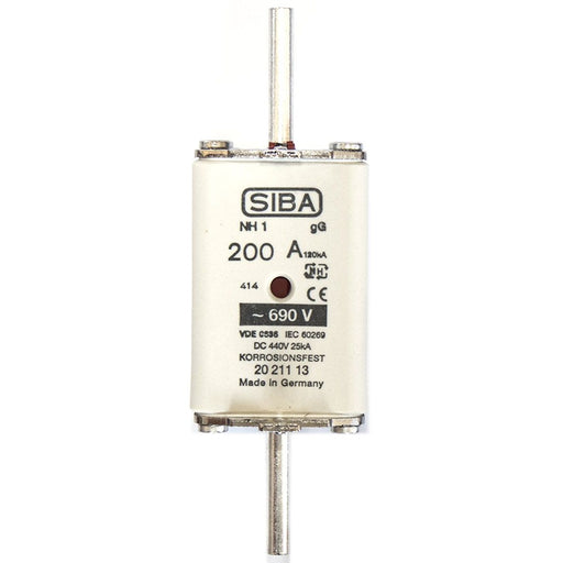 Siba - Messersicherung NH-Sicherungseinsatz 2021013.125 125A NH0 gL/gG 609V − 3 Stück