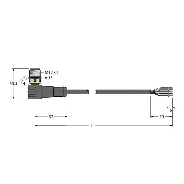 Turck - Konfektioniertes Sensor-Aktor-Kabel Anschlussleitung WSC4.5T-10/TEL PVC − 1 Stück