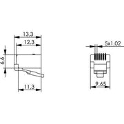 Telegärtner - Modularer Steckverbinder RJ12-Stecker 100023026 MP6(6) − 100 Stück