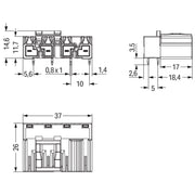 WAGO - Leiterplattensteckverbinder Stecker 770854/011000/062000 f. Leiterplatten − 50 Stück