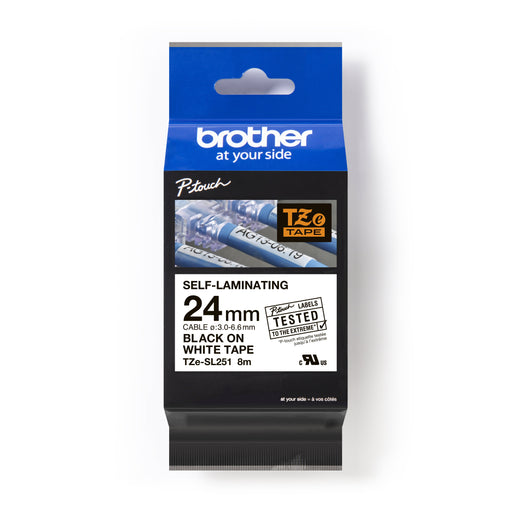 Brother - Verbrauchsmaterial für Telefax/Drucker/MFC Schriftband 24mm TZe-SL251 ws/sw selbstlamin.8m