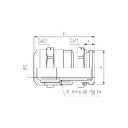 Jacob - Kabelverschraubung 50.016/EMV MS-EMV PG16 − 50 Stück