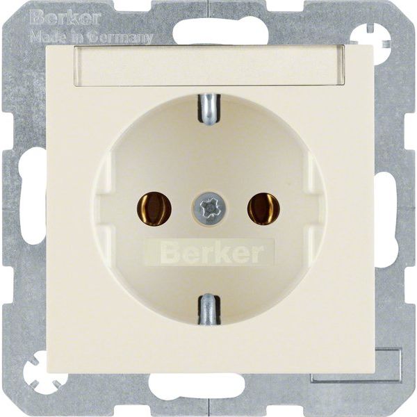 Berker - Steckdose SCHUKO-Steckdose ws/gl 47508982 m.Beschriftungsfeld