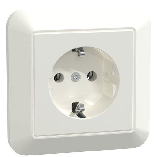 Merten - Steckdose SCHUKO-Steckdose pws/gl MEG2401-1019 volle Abdeckplatte