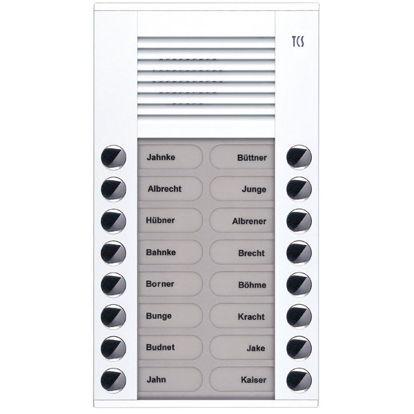 TCS Tür Control - Türstation für Türkommunikation Audioaußenstation 2-reihig PES16-WS/04 16 Tasten AP weiß