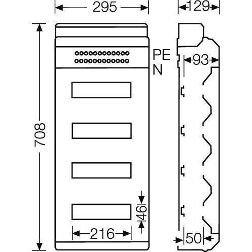 Hensel - Installationskleinverteiler Automatengehäuse KV 9448 48TE 4x12x18mm IP65