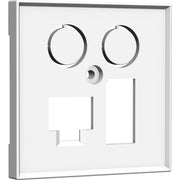 Homeway - Multi-Einsatz/Abdeckung für Daten- und Kommunikations-Anschlusstechnik Zentralplatte TV+LAN/TAE 55x55 55x55mm rws − 1 Stück
