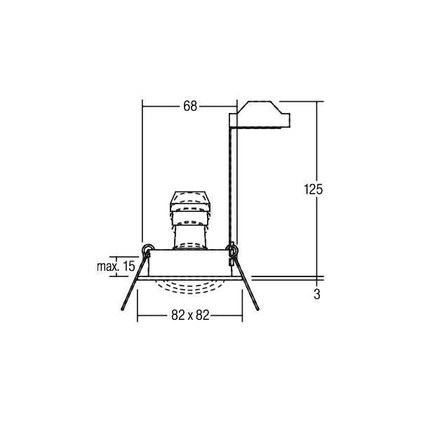 Brumberg Leuchten - Downlight/Strahler/Flutlicht HV-Einbaustahler 36144250 GU10 max.50W/alumatt