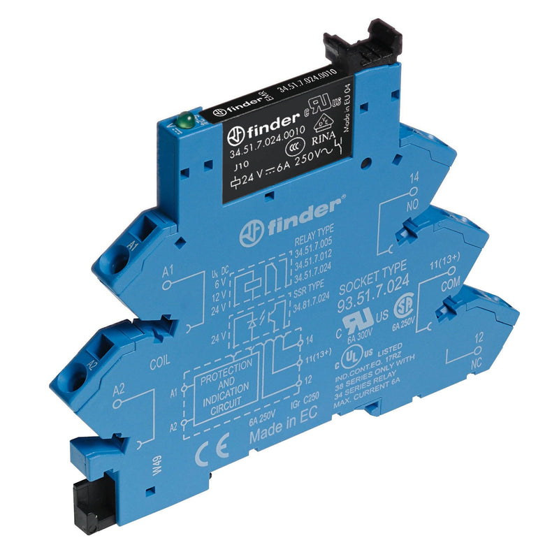 Finder - Schaltrelais Koppelbaustein, Spule 170 38.61.7.024.5050 mW − 10 Stück