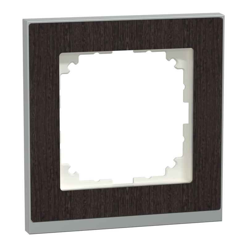 Merten - Abdeckrahmen Decor-Rahmen 1-fach MEG4010-3671 Wenge/aluminium