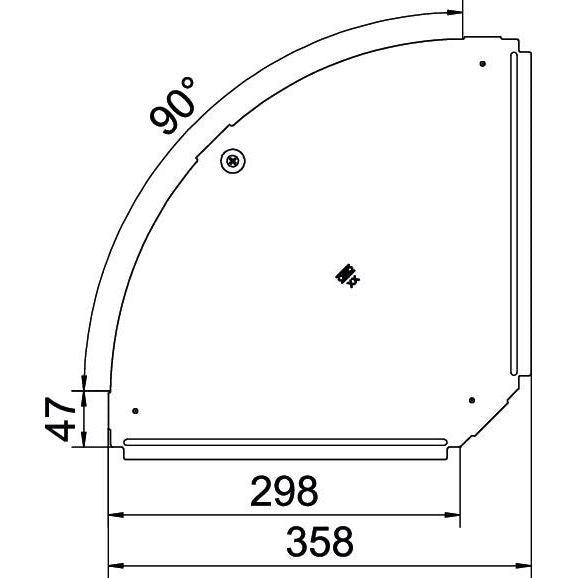 OBO Bettermann - Deckel Bogen für Kabeltragsystem Deckel für 90Grad-Bogen RBD 90 300 DD B300mm, bandverzinkt