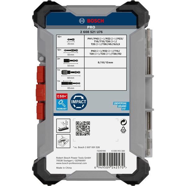 Bosch - Bit-Set PRO Impact Schrauberbit 2608521U76VE(33) Set, 33-tlg. − 3 Packung