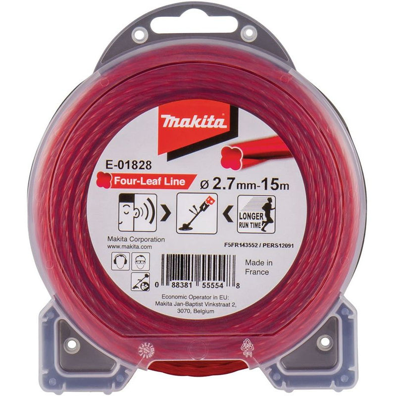 Makita - Zubehör/Ersatzteile für Rasentrimmer Mähfaden Four Leaf E-01828 2,7mm, 15 m
