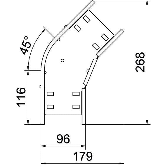 OBO Bettermann - Bogen für Kabelrinne Bogen 45 Grad RB 45 810 FT 85x100 tauchfeuerv